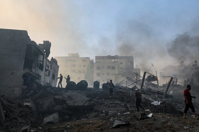 Search for bodies and survivors after Israeli air strikes on Gaza