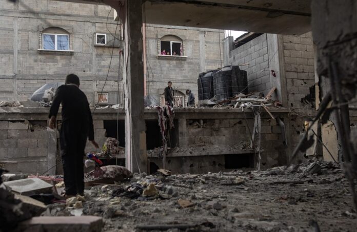 Damage following Israeli strike on Rafah camp, southern Gaza